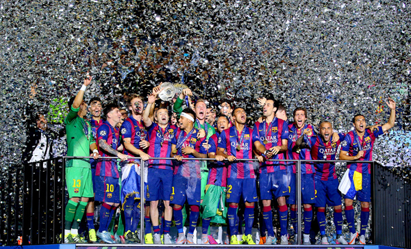 FC Barcelona feiert den Titel der Champions League 2015