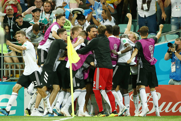 Jubel nach dem 2:1-Treffer gegen Schweden